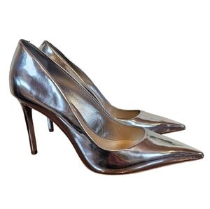 SCHUTZ Metallic Silver Stiletto Pointed Pump Heel